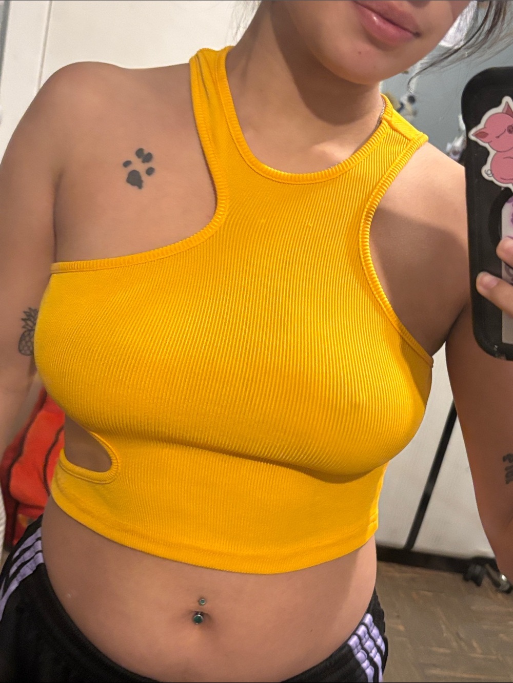 Yellow crop top